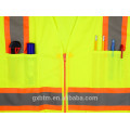 Factory Roadway Jacket Neon Yellow Hi Vis Reflective Strips Work Wear ANSI Class 2 High Visibility Security Safety Vest